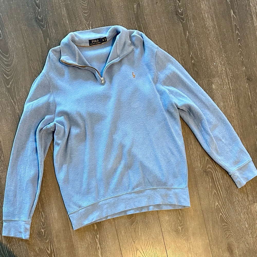 Ralph Lauren Men's Sky Blue Zip-Up Sweater